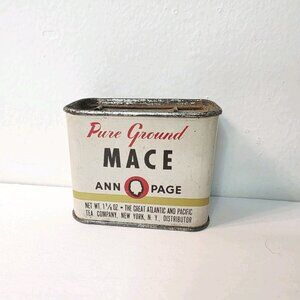 Vtg Mini Pure Ground Mace An Page Tea Company NY Distributor Spice Tin Can Only